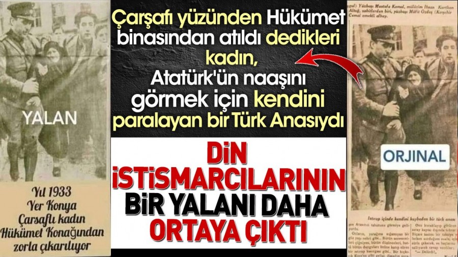 Atatrk karalamak isteyen din istismarclarnn bir yalan daha yakaland