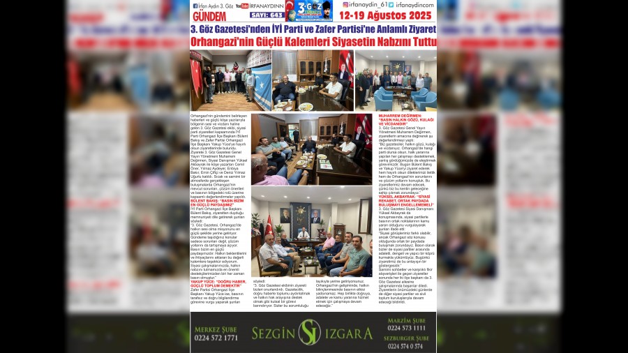 3. Gz Gazetesinden Y Parti ve Zafer Partisine Anlaml Ziyaret